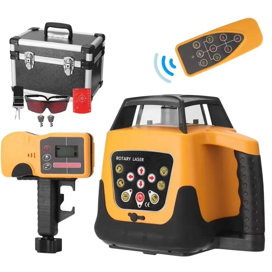 Power Tools Red - Automatyczny laserowy poziomica rotacyjna 500m Czerwony