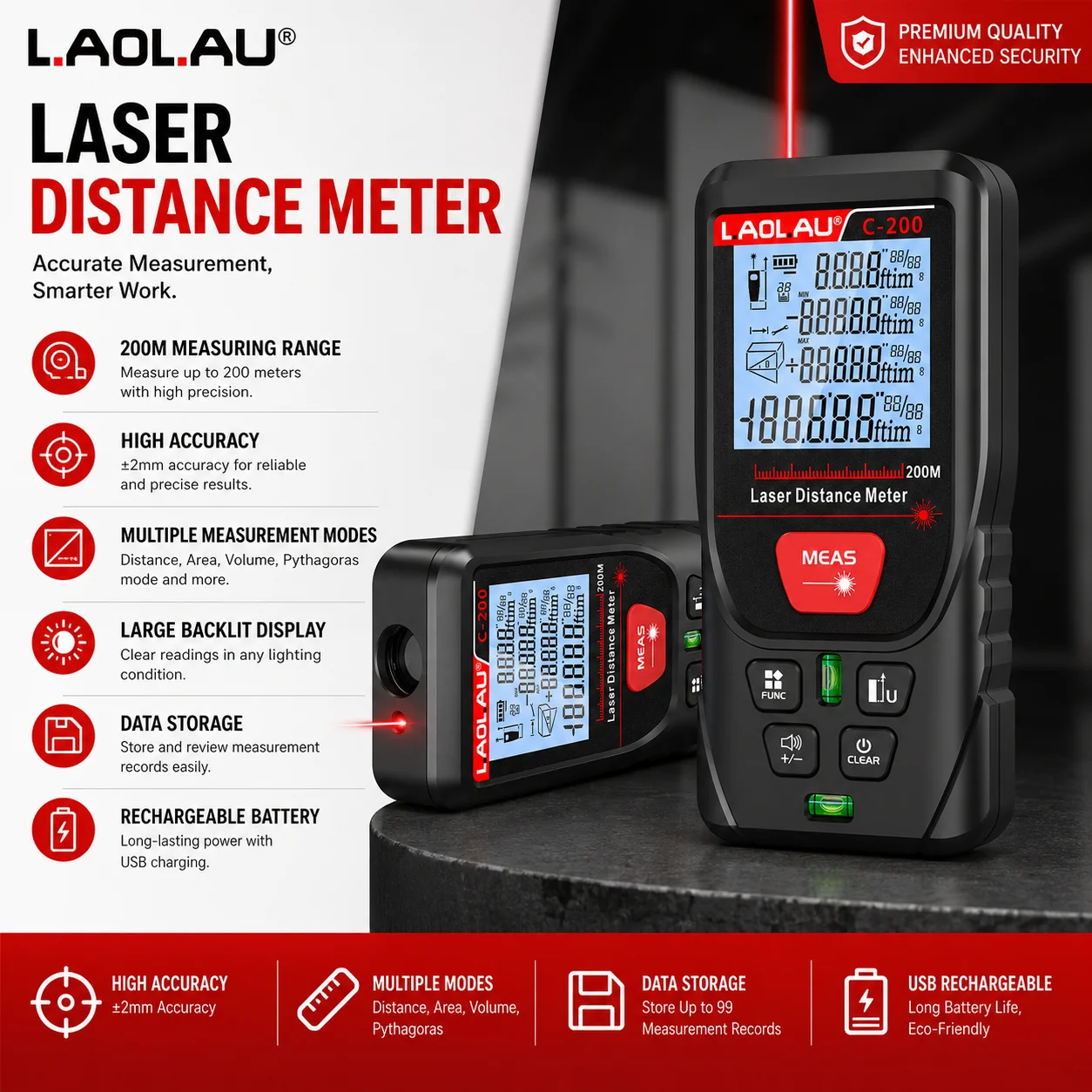 LAOLAU Cyfrowy laserowy dalmie – Power Tools Red recenzja i cena